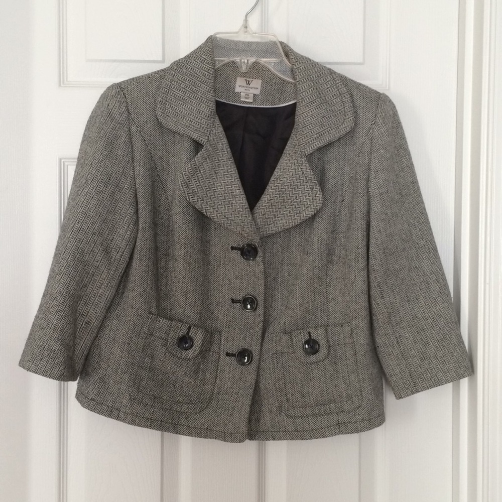 Quarter Length Sleeve Grey Peacoat/Jacket